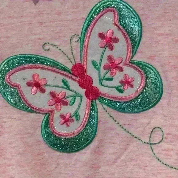 Rare Editions Baby Girls Aqua Butterfly Top size 3T - Picture 2 of 5